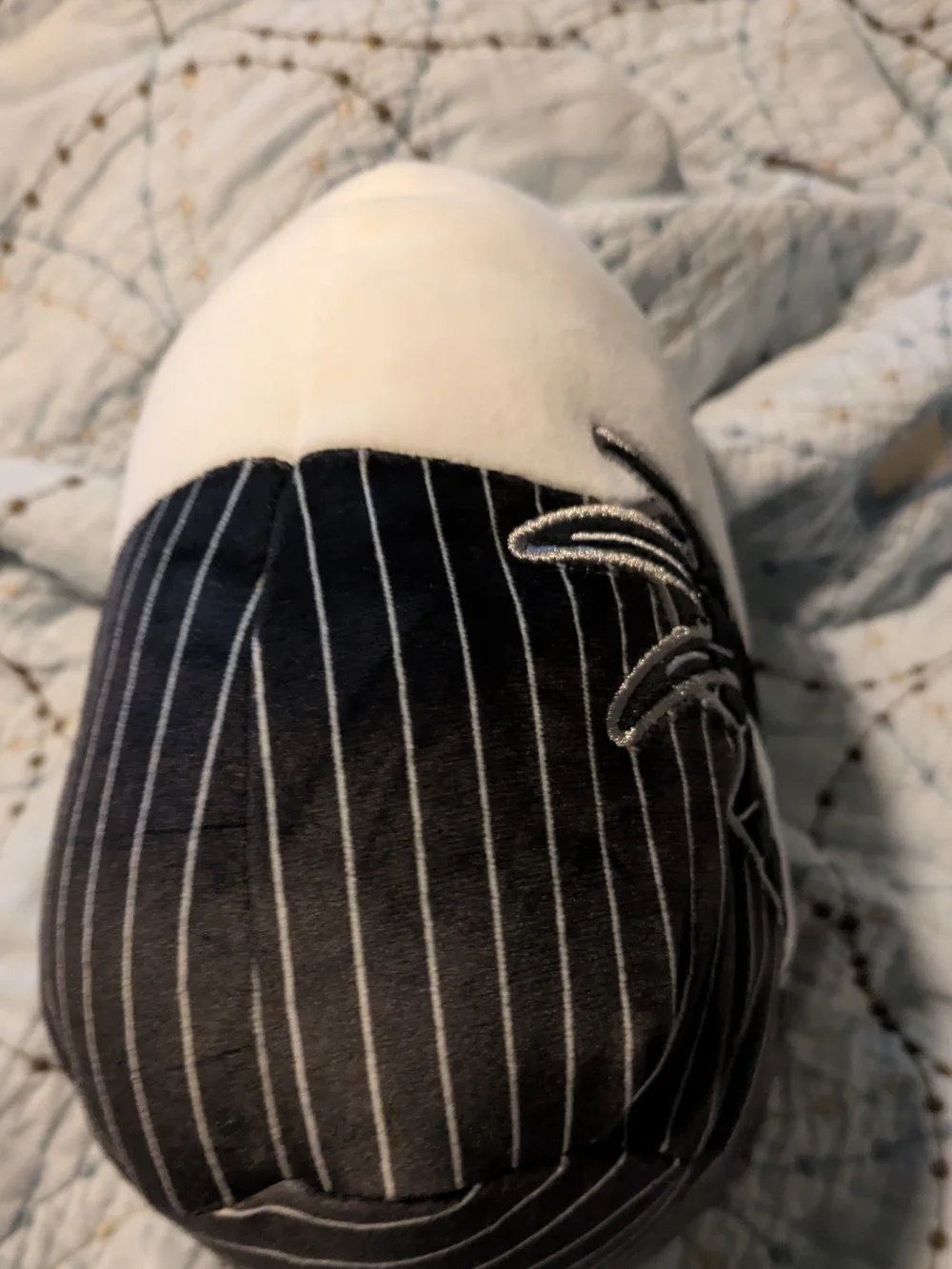 Disney Black and White Jack Skellington Plush Pillow with Red Heart Accent